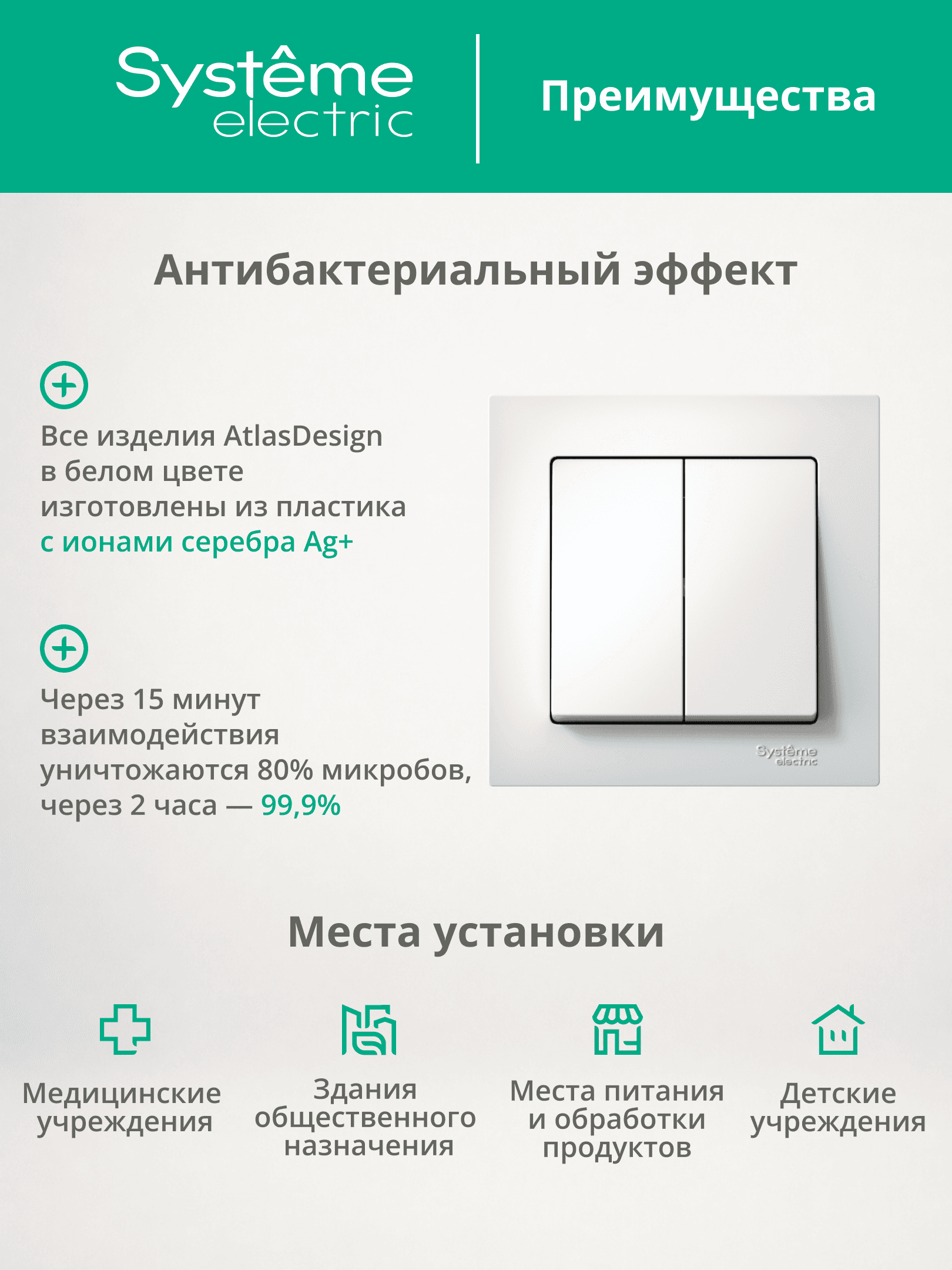 Рамка пятипостовая ATLASDESIGN универсальная белый