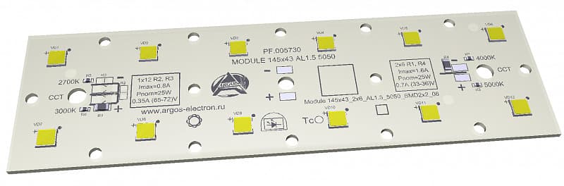 Модуль светодиодный MODULE 145x43 AL1.5 2x6 Refond 5050 CRI70 5000K