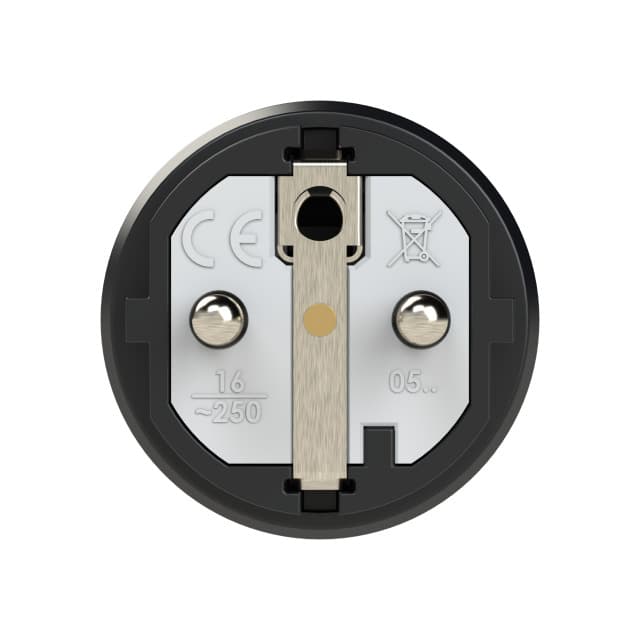 Вилка каб 16А/250V/2P+E/IP44 корпус черный, маркер красный