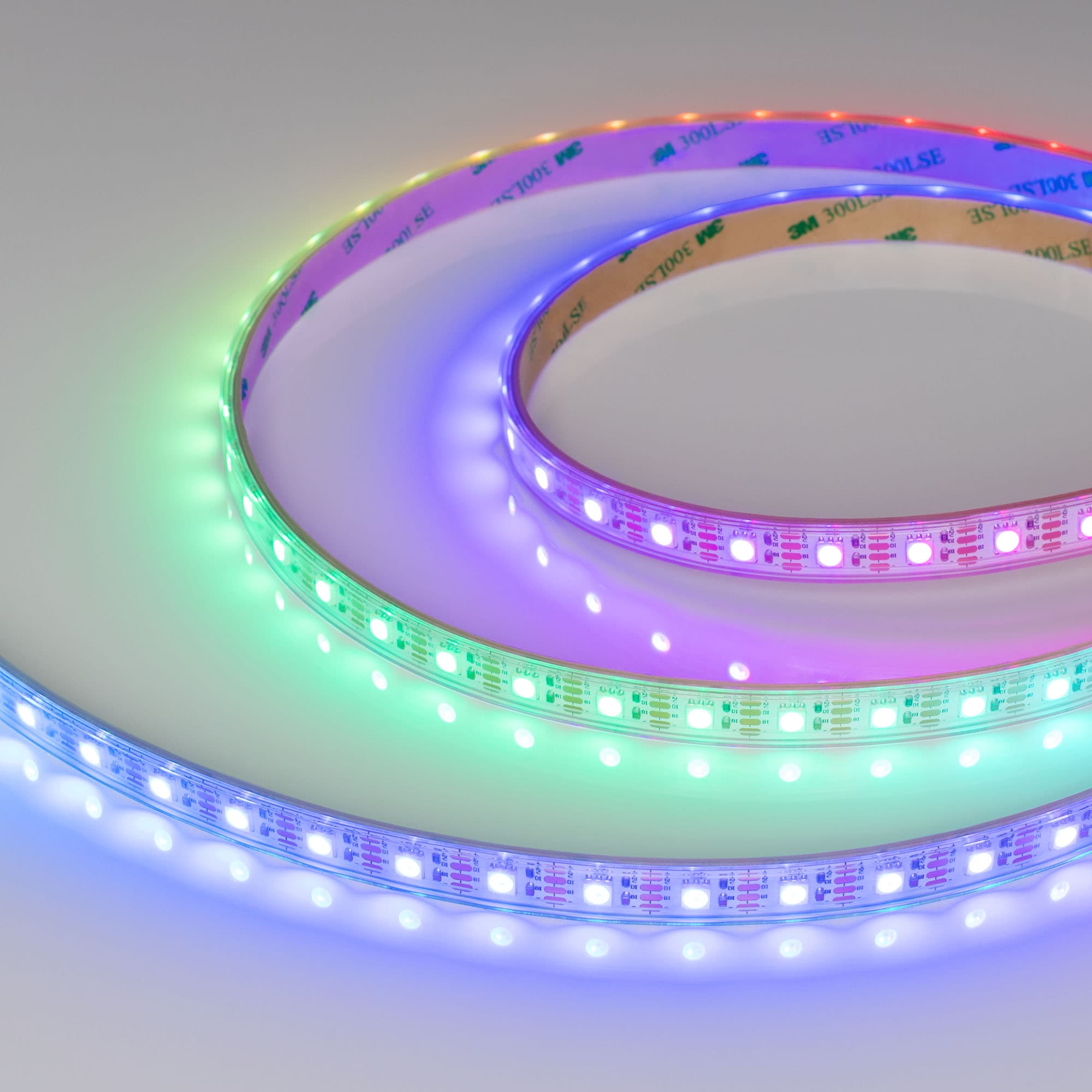 Лента светодиодная 8 Вт/м 12В IP66 RGB 60LED/м SPI-B60-12mm SMD 5060 5 м