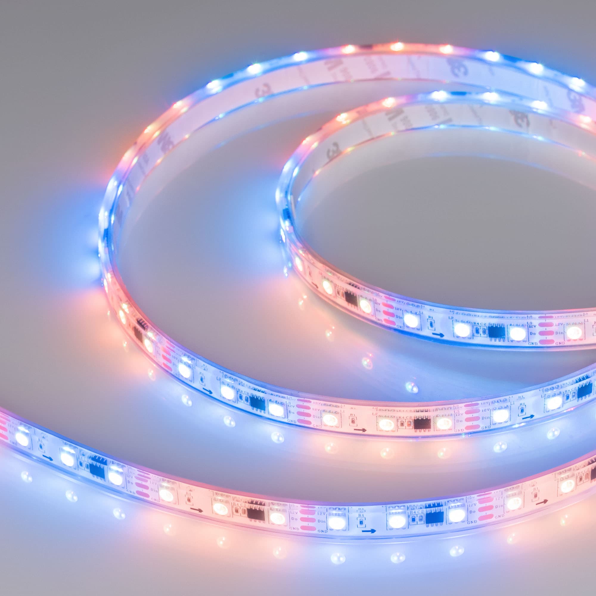 Лента светодиодная 14,4 Вт/м 12В IP68 RGB 60LED/м SPI-B60-10-12mm SMD 5060 5 м