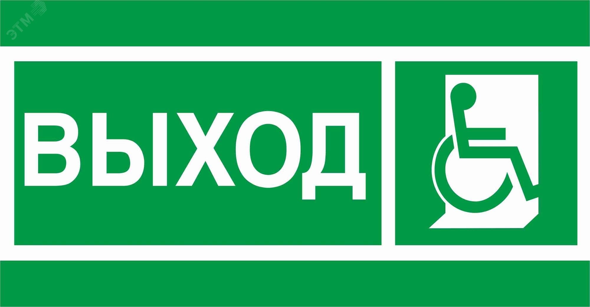 Пиктограмма ПЭУ 010 Выход Инвалиды 135х260 SIRAH IP65