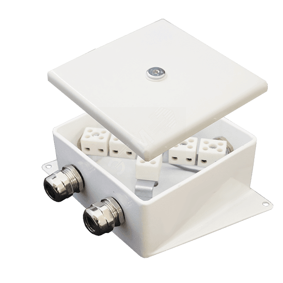 Коробка монтажная огнестойкая КМ-О (6к*60)-IP66-120х120 два ввода CD