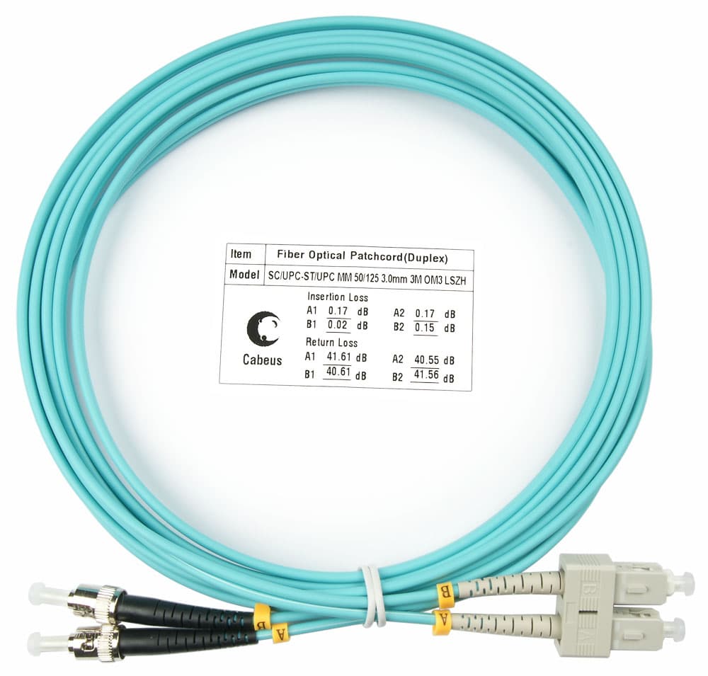 Патч-корд оптический duplex 3м SC-ST 50/125MM OM3 LSZH