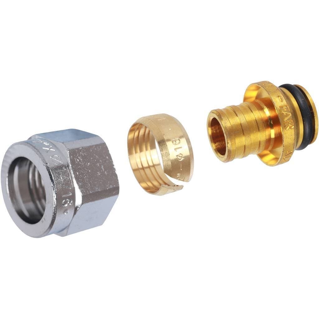 адаптер обжимной 16x2,2-1/2' вр, для труб pe-x, с накид гайкой