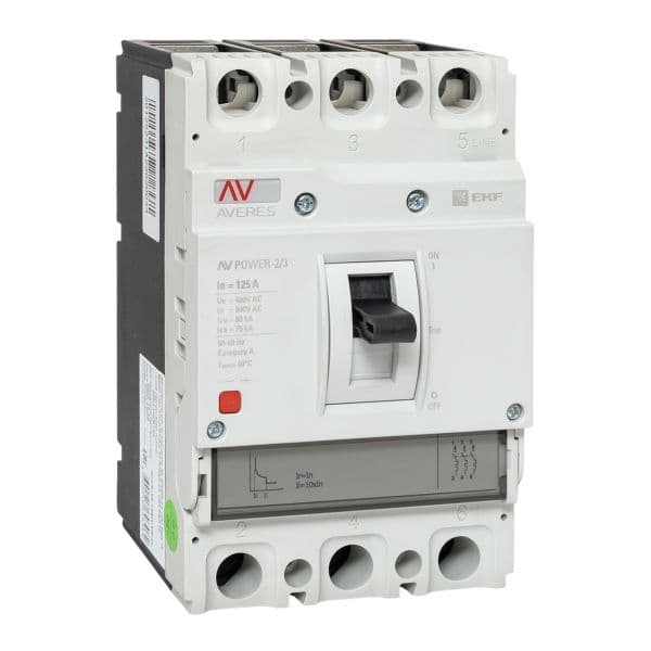 Выключатель автоматический AV POWER-2/3 125А 80kA TR AVERES