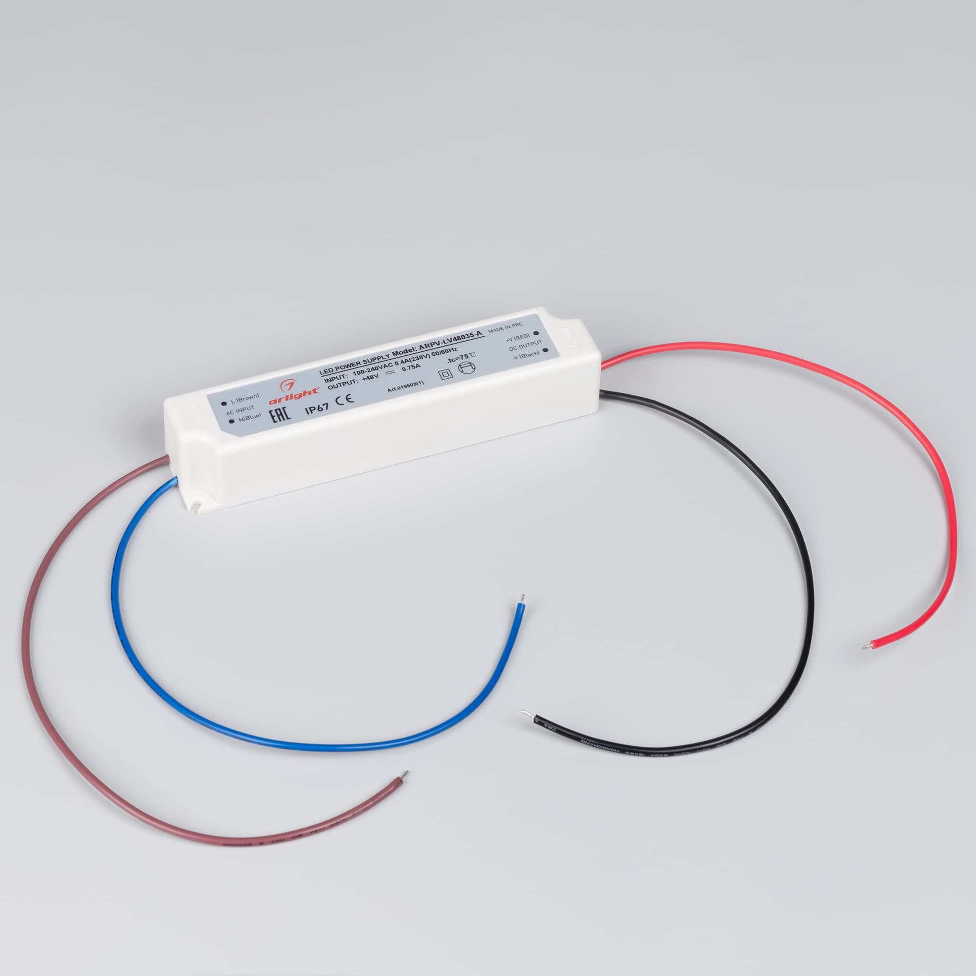 Блок питания ARPV-LV48035-A (48V, 0.8A, 36W) (IP67 Пластик, 3 года)
