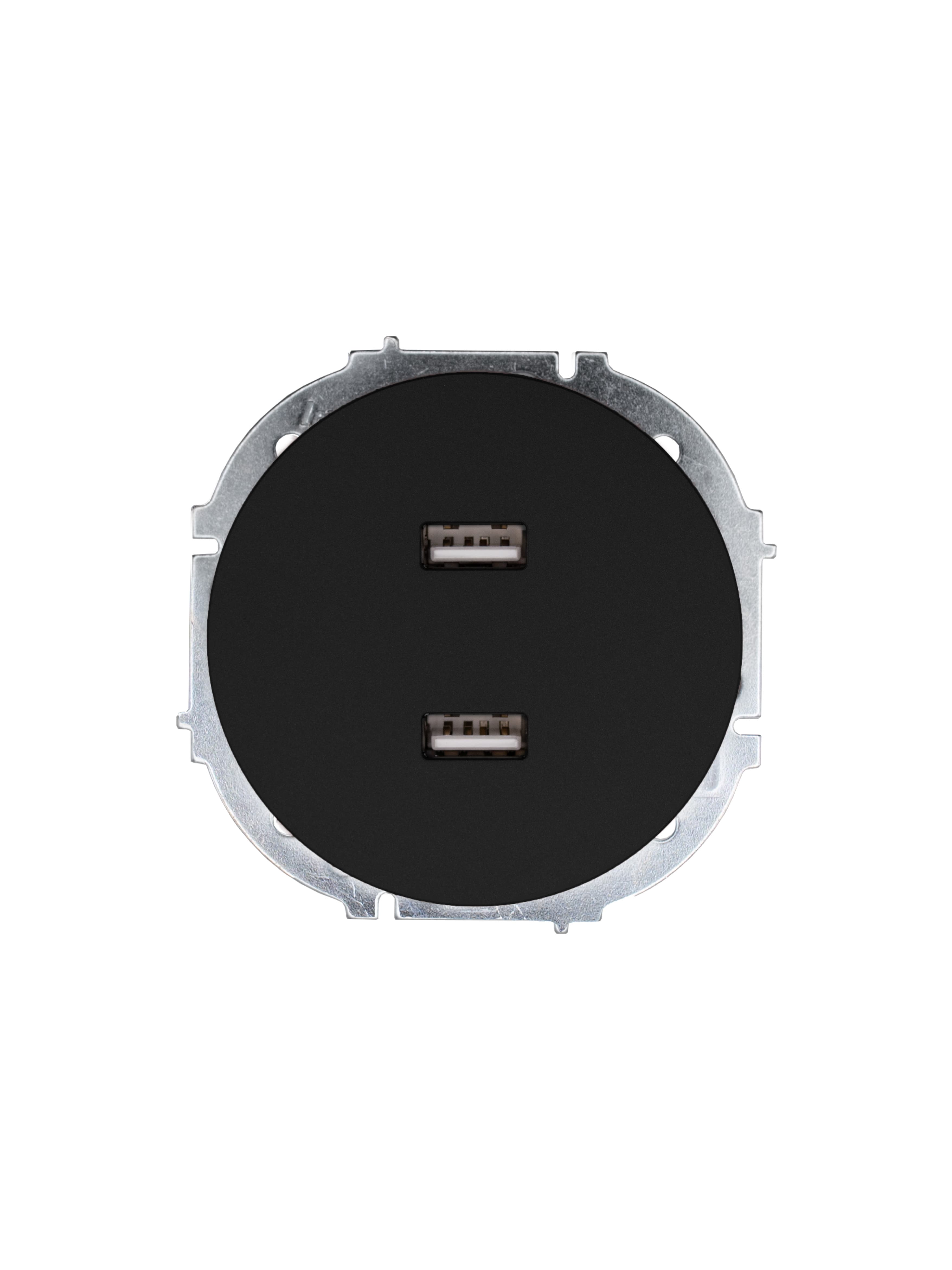 OSEN Розетка 2-ая USB, механизм, чёрный бархат Lezard 743-4288-192