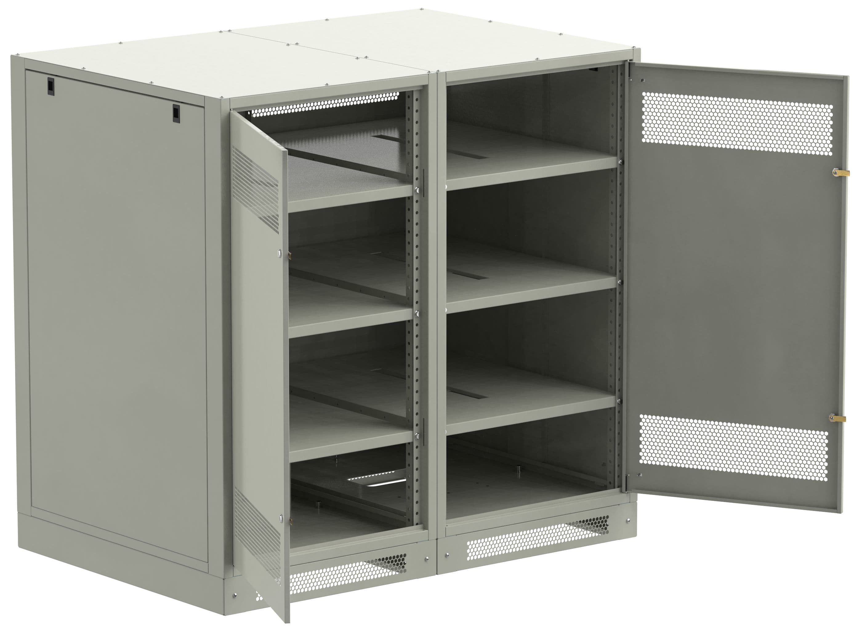 Шкаф LINEA B (пустой) 1350х1400х950мм двустворчатая металлическая дверь серый