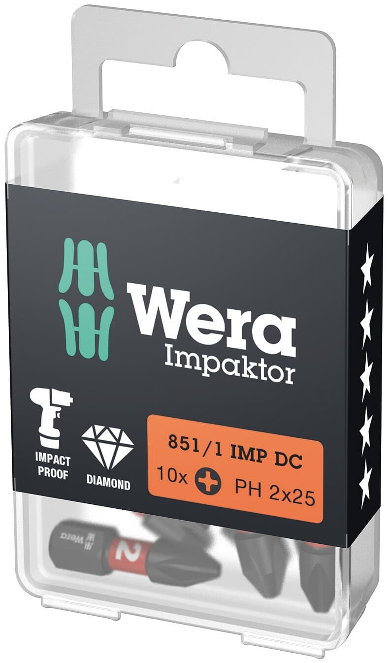 Бита ударная 851/1 IMP DC Impaktor PH алмазное покрытие хвостовик 1/4 C 6.3 PH 2X25 мм
