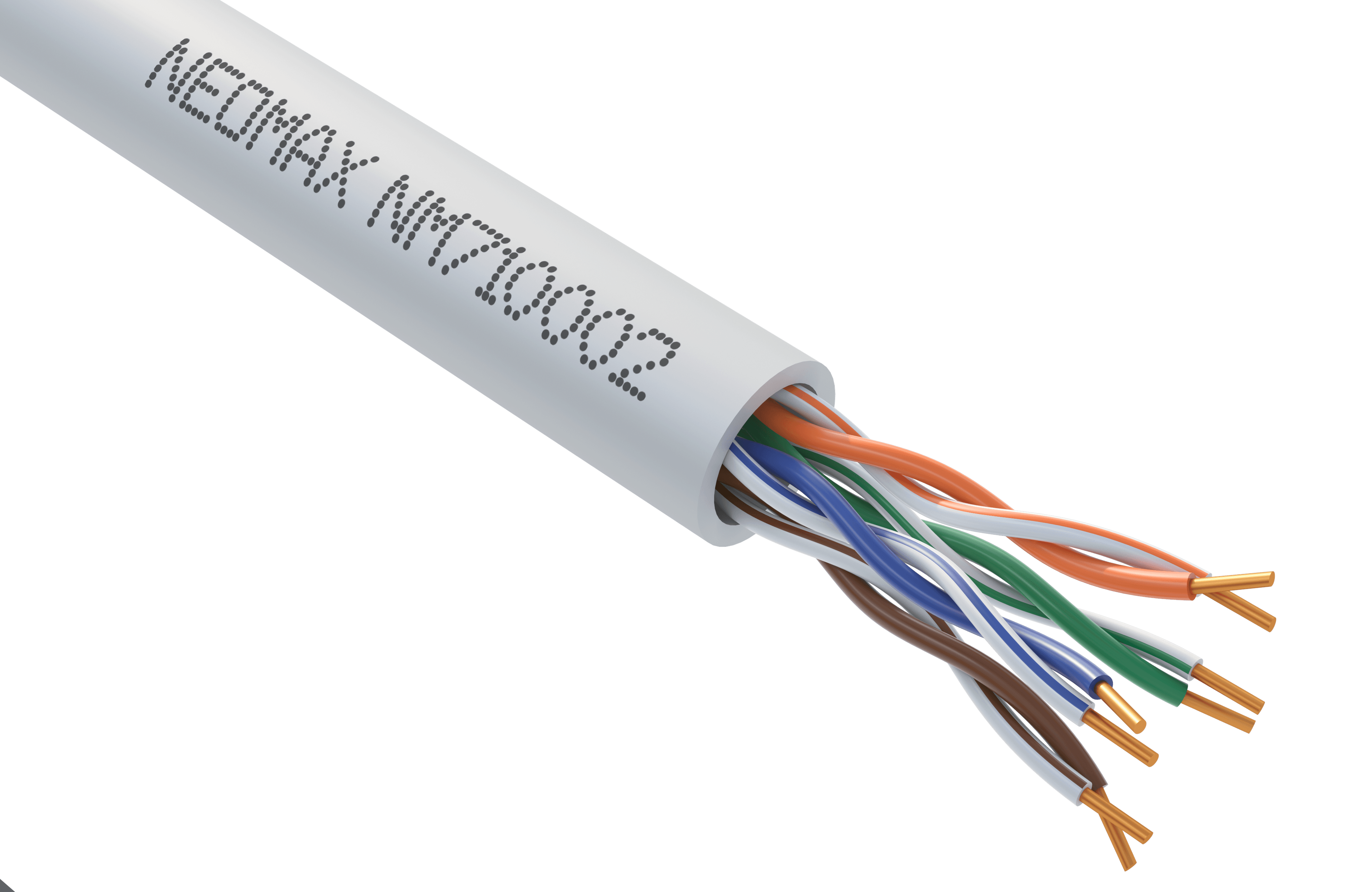 Витая пара U/UTP CAT 5e 4x2x0.52 мм 24AWG Медь внутренний PVC серый Fluke Tested 305м