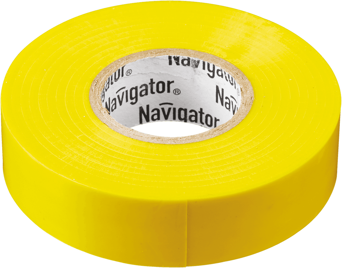 Изолента ПВХ желтая 19мм 20м Navigator NIT-A19-20/Y