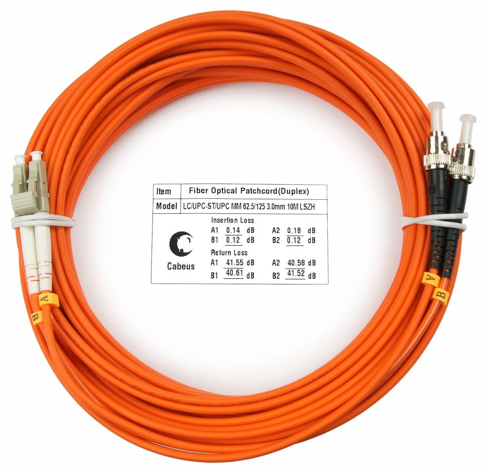 Патч-корд оптический duplex 20м LC-ST 62,5/125MM LSZH