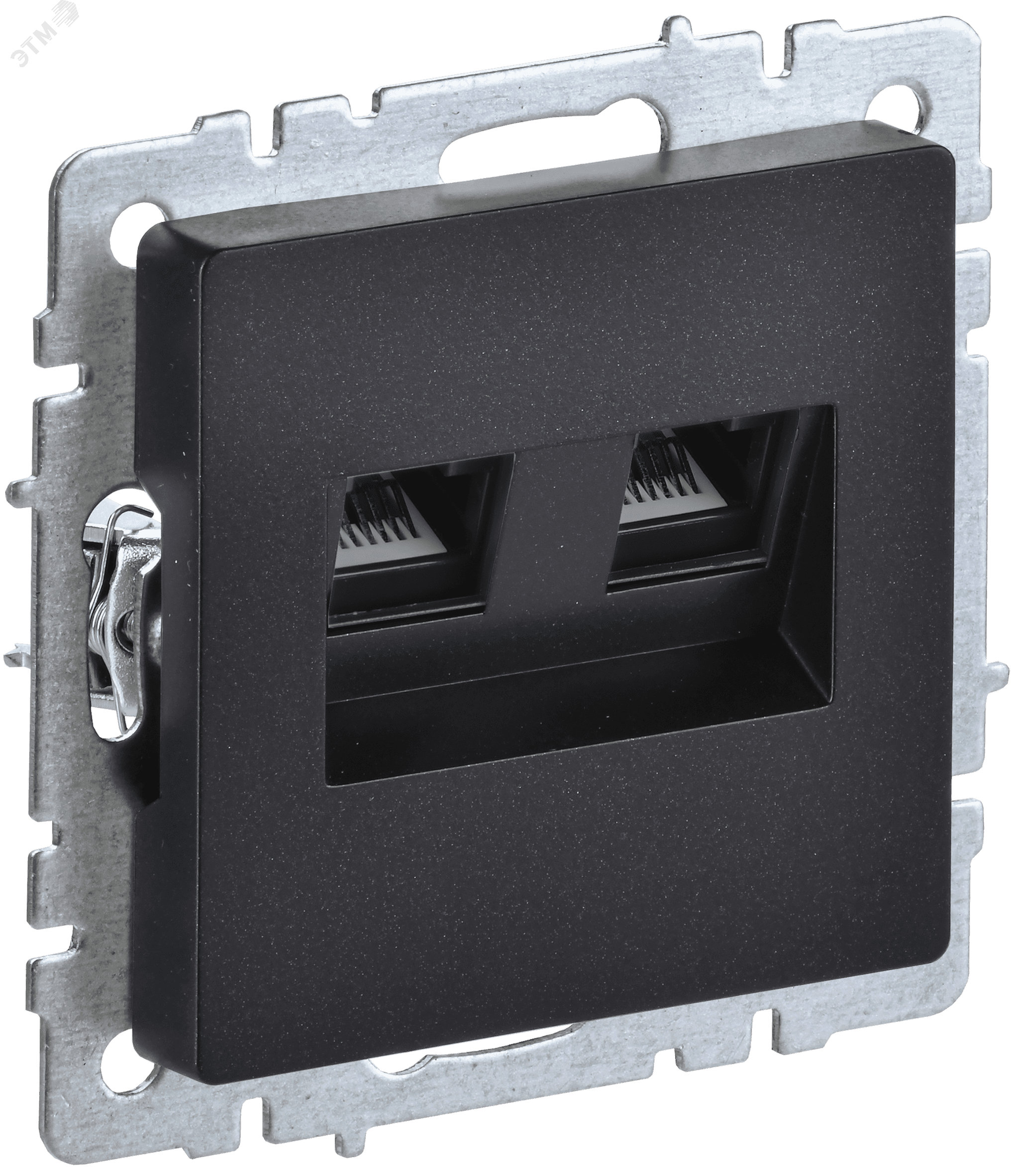 BRITE Розетка компьютерная двойная RJ45 кат.5E РК10-2-БрЧ черный