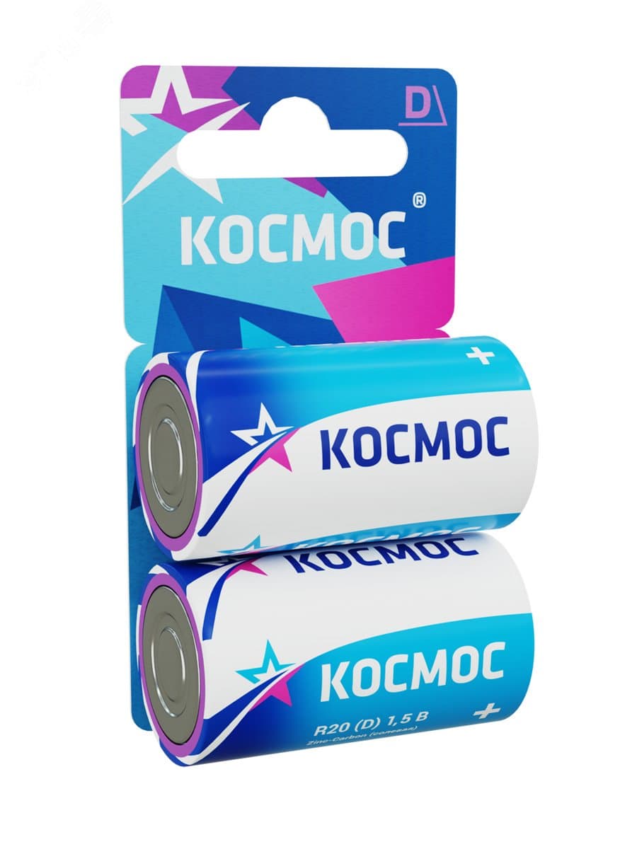 Батарейка R20 (D) 1.5V Zinc carbon 2BL