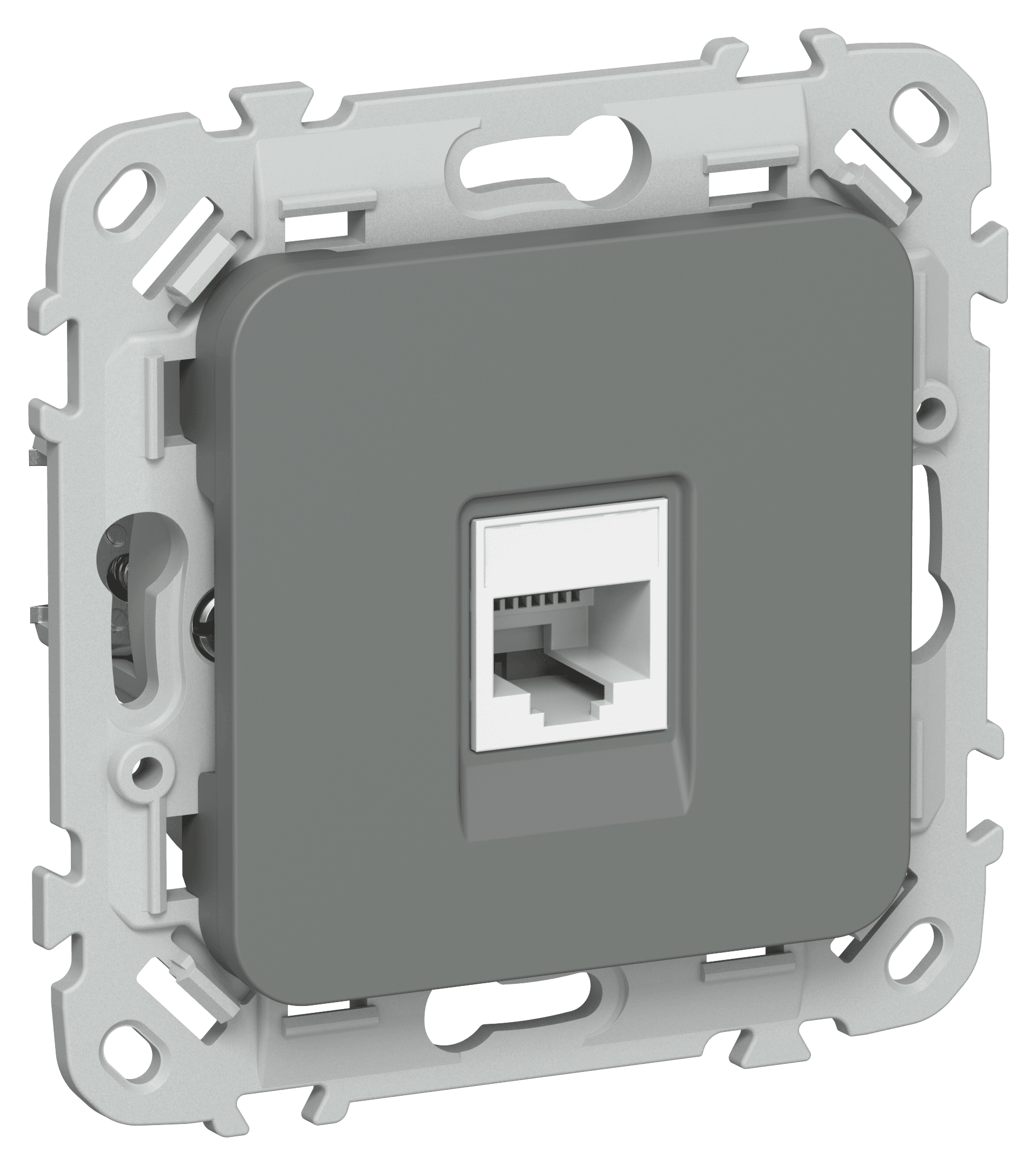 FLITE Розетка компьютерная RJ45 категория 5Е UTP РК5е-1-0-ФлМА мокрый асфальт IEK