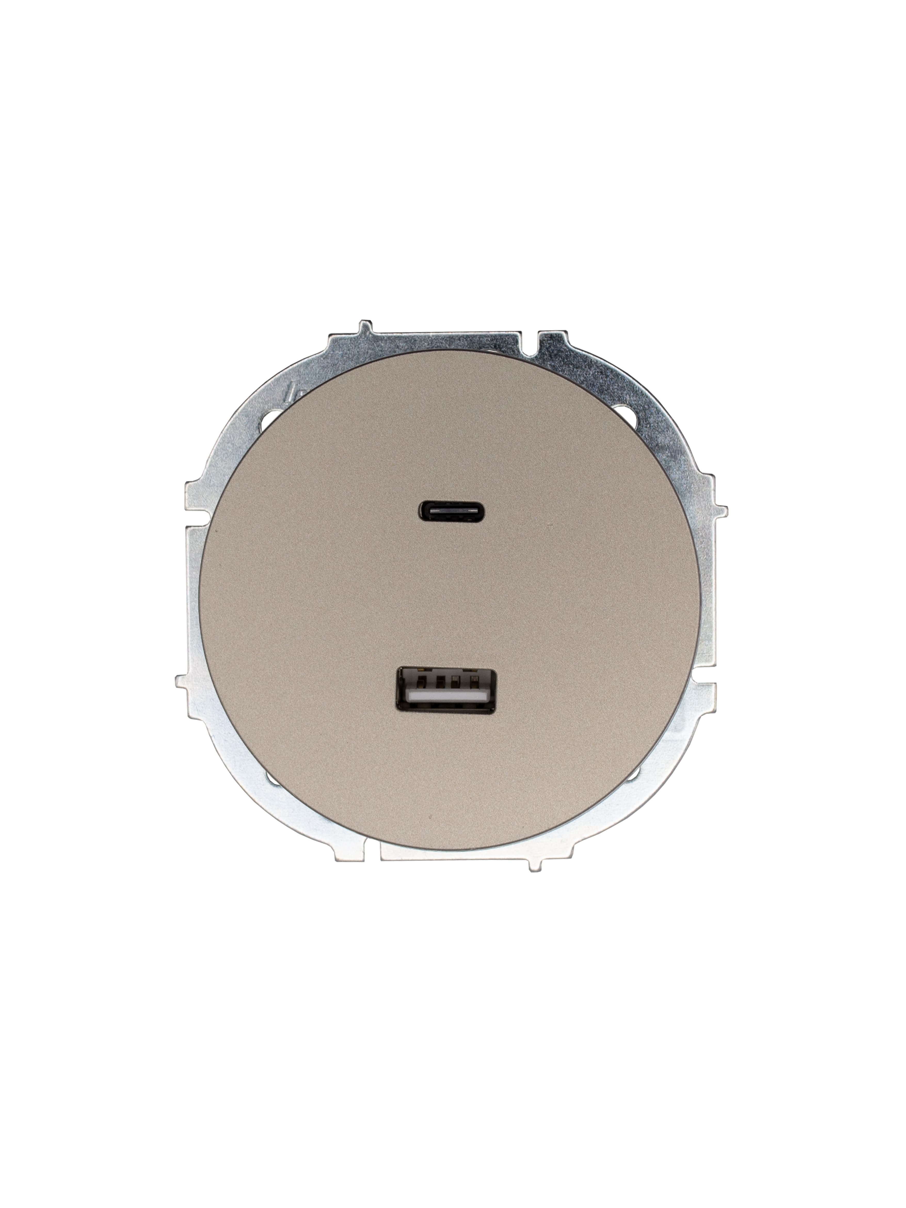 OSEN Розетка TC+ USB, механизм, титан Lezard 743-3788-192TC