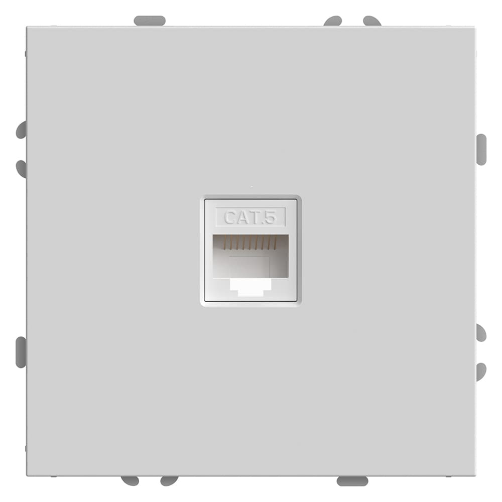 Розетка компьютерная 1-местная RJ-45 (механизм), серия Эмили, белый фарфор, soft touch
