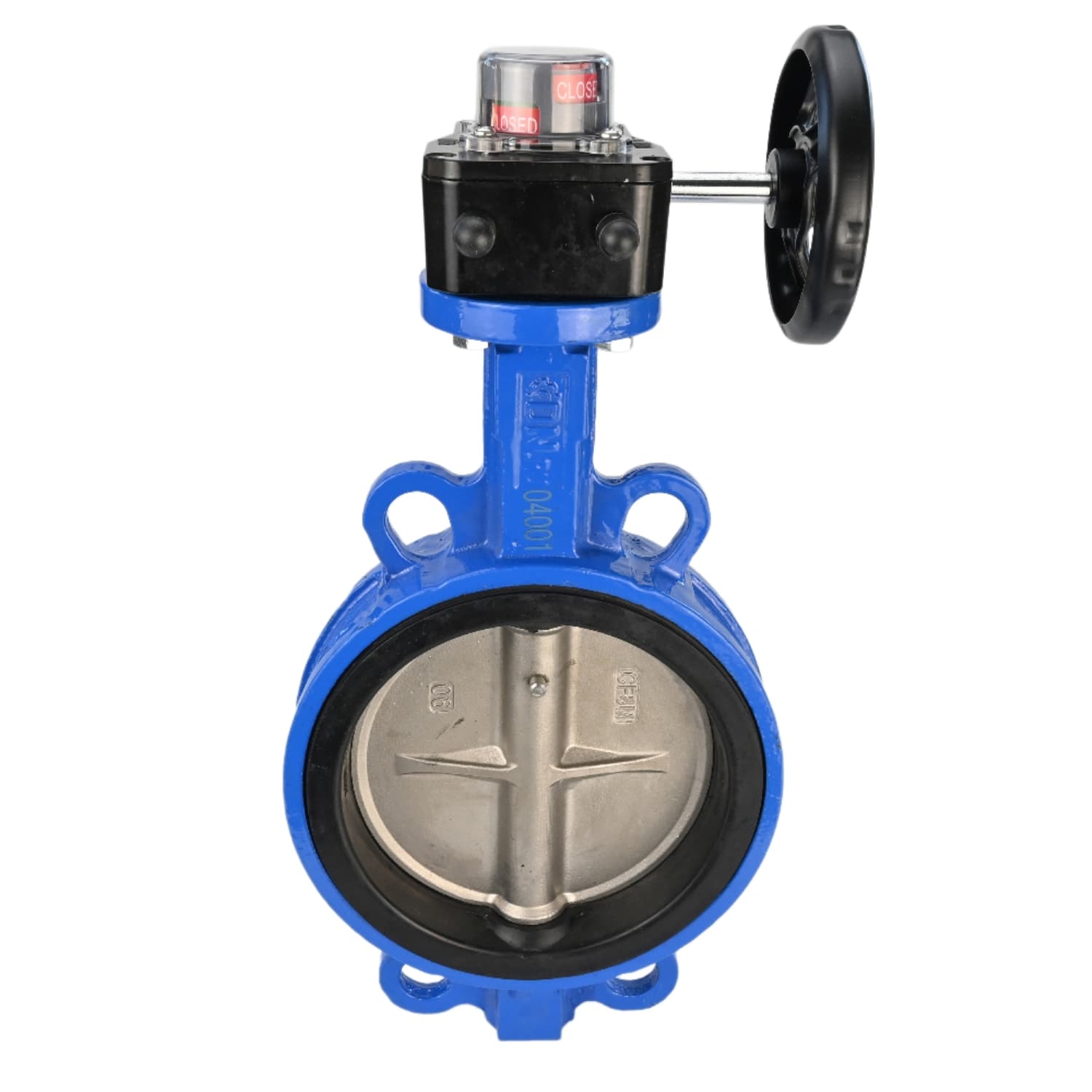 Затвор дисковый поворотный GGG50-316L-EPDM Ду125 Ру16 корпус чугун GGG50, диск нержавеющая сталь 316L, уплотнение EPDM, с редуктором HGB-1 с индикатором положения