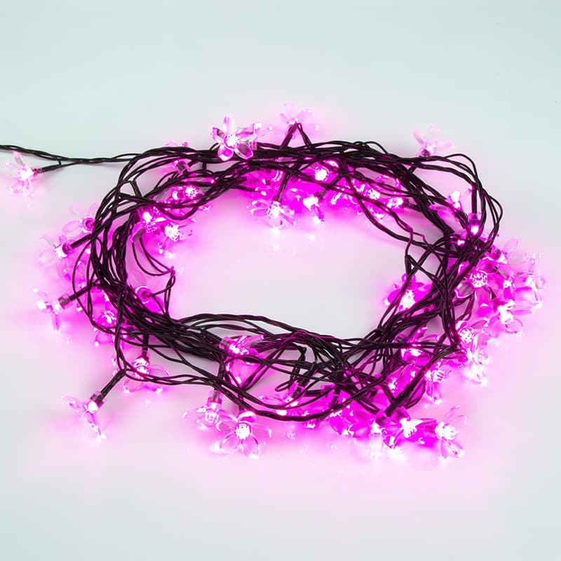 Гирлянда светодиодная сакуры, 50 LED, розовые, 7 м с контроллером