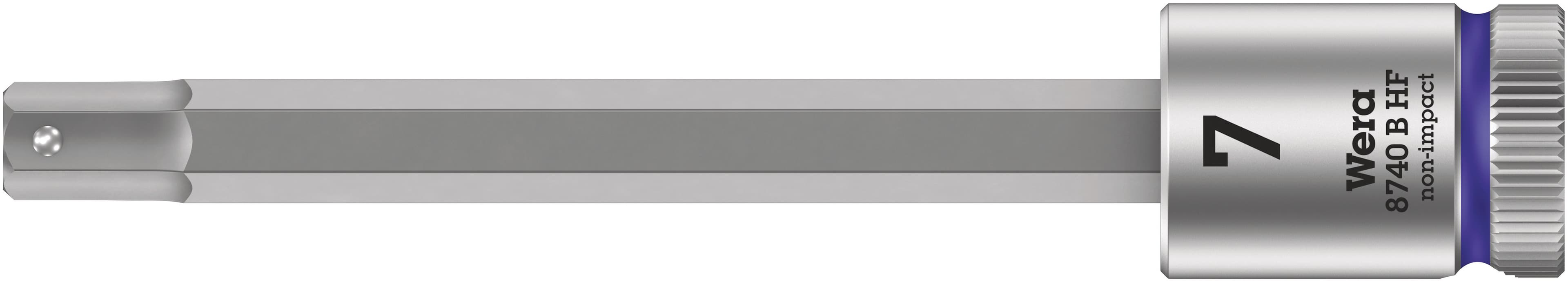 Головка торцевая 8740 B Hex-Plus HF Zyklop со вставкой под внутренний шестигранник DR 3/8 с функцией фиксации крепежа 7X100 мм