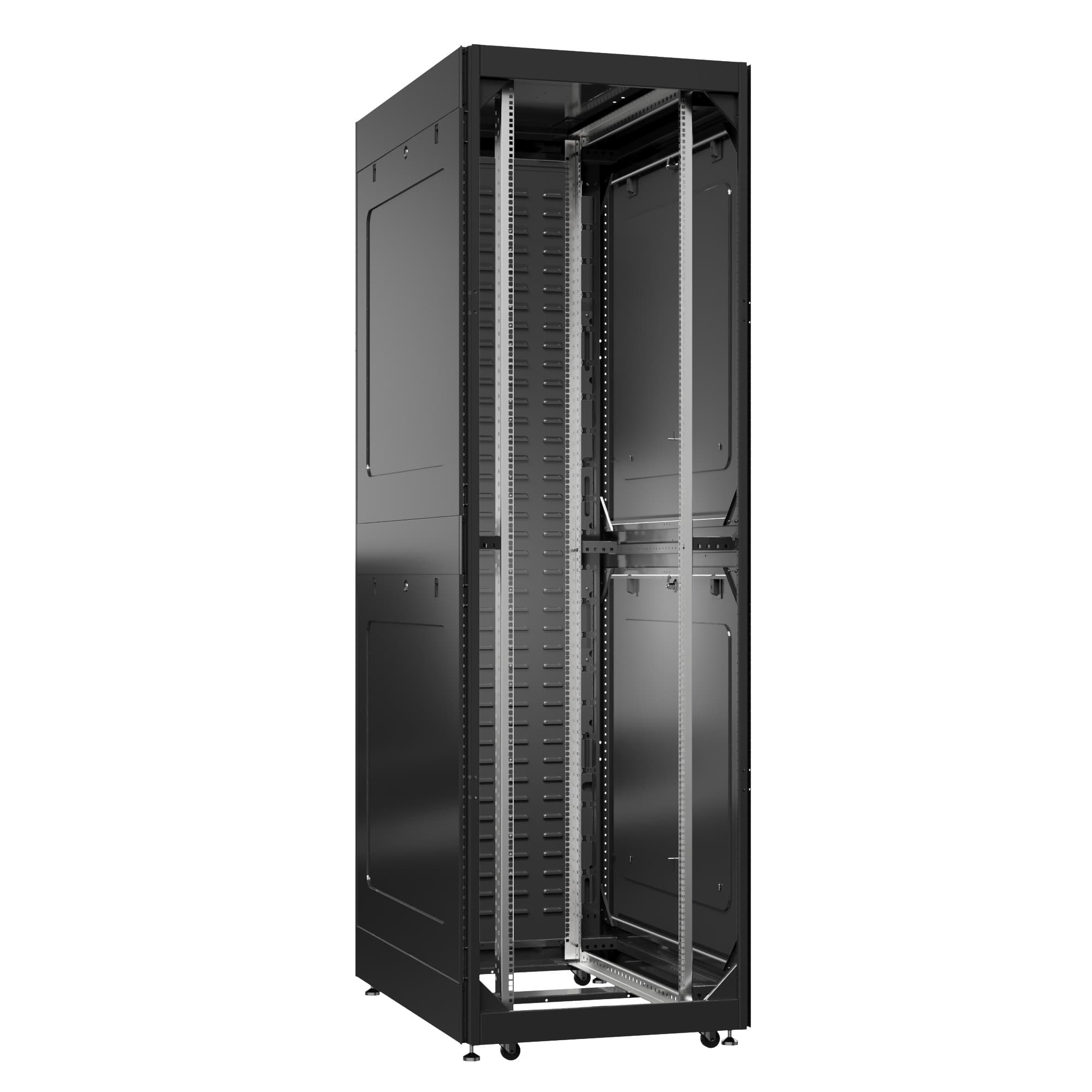 Шкаф серверный 52U 800х1200 передняя дверь: без. задняя дверь: протект IP41. боковые панели: глухой металл. цвет: черный RAL9005