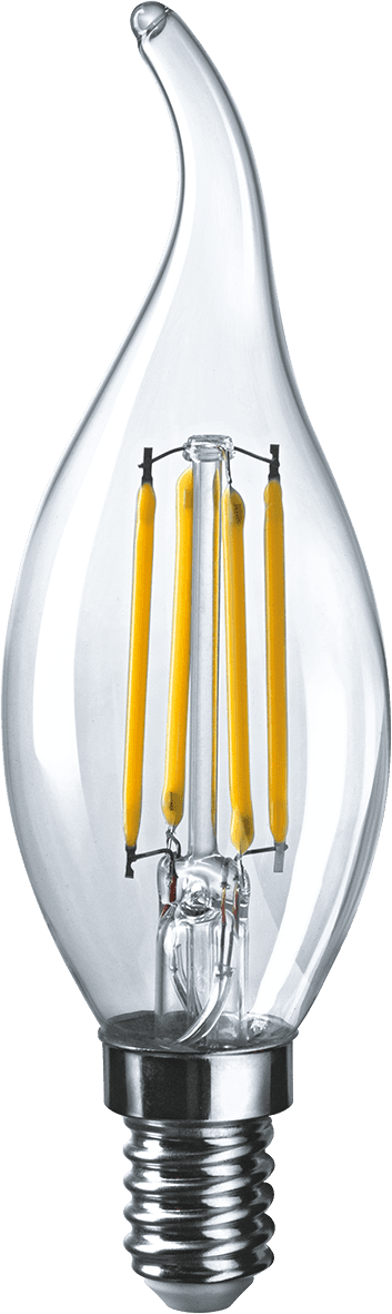 Лампа светодиодная LED 4вт Е14 белый свеча на ветру FILAMENT