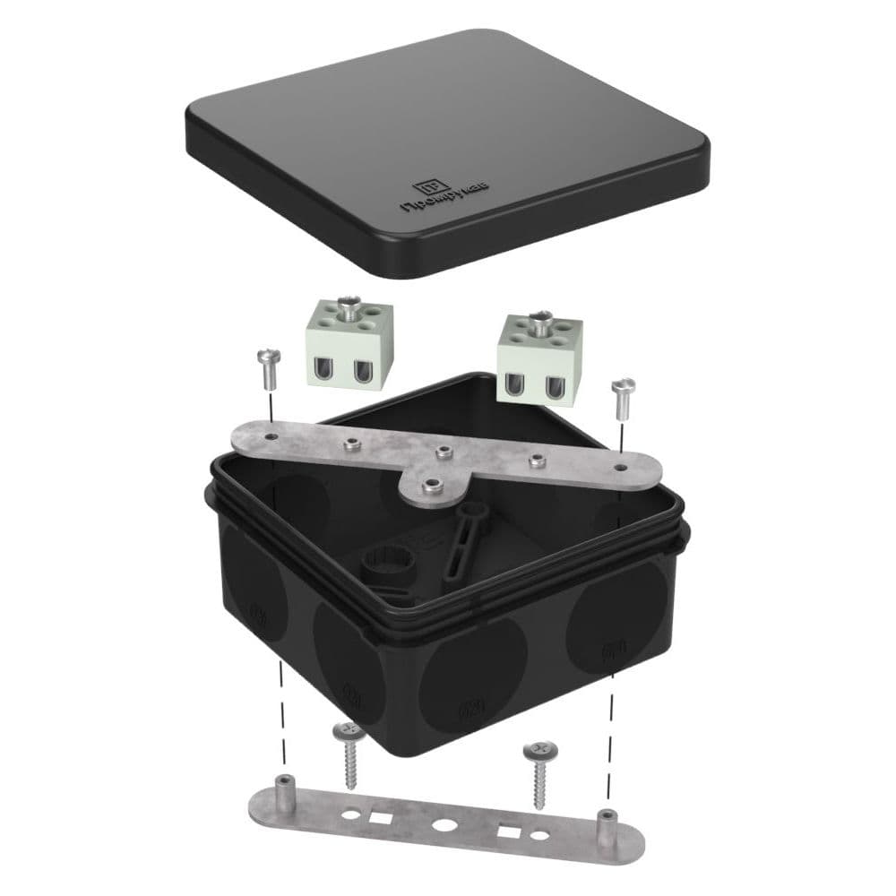 Коробка огнестойкая для о/п двухкомпонентная 60-0210-FR2.5-4 Е15-Е120 RAL9005 80х80х40 (44 шт/кор)