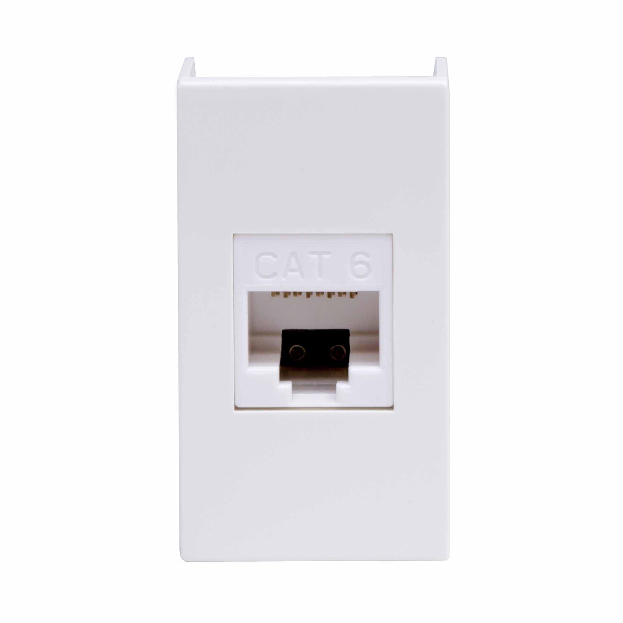 Компьютерная розетка RJ-45, кат. 6, 8P8C, Viva, белая, 1 модуль