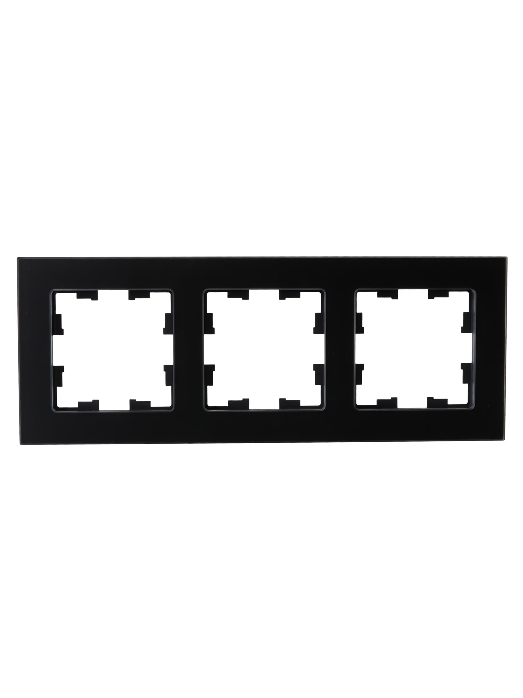BRITE Рамка 3 поста РУ-3-2-Бр стекло черный матовый IEK