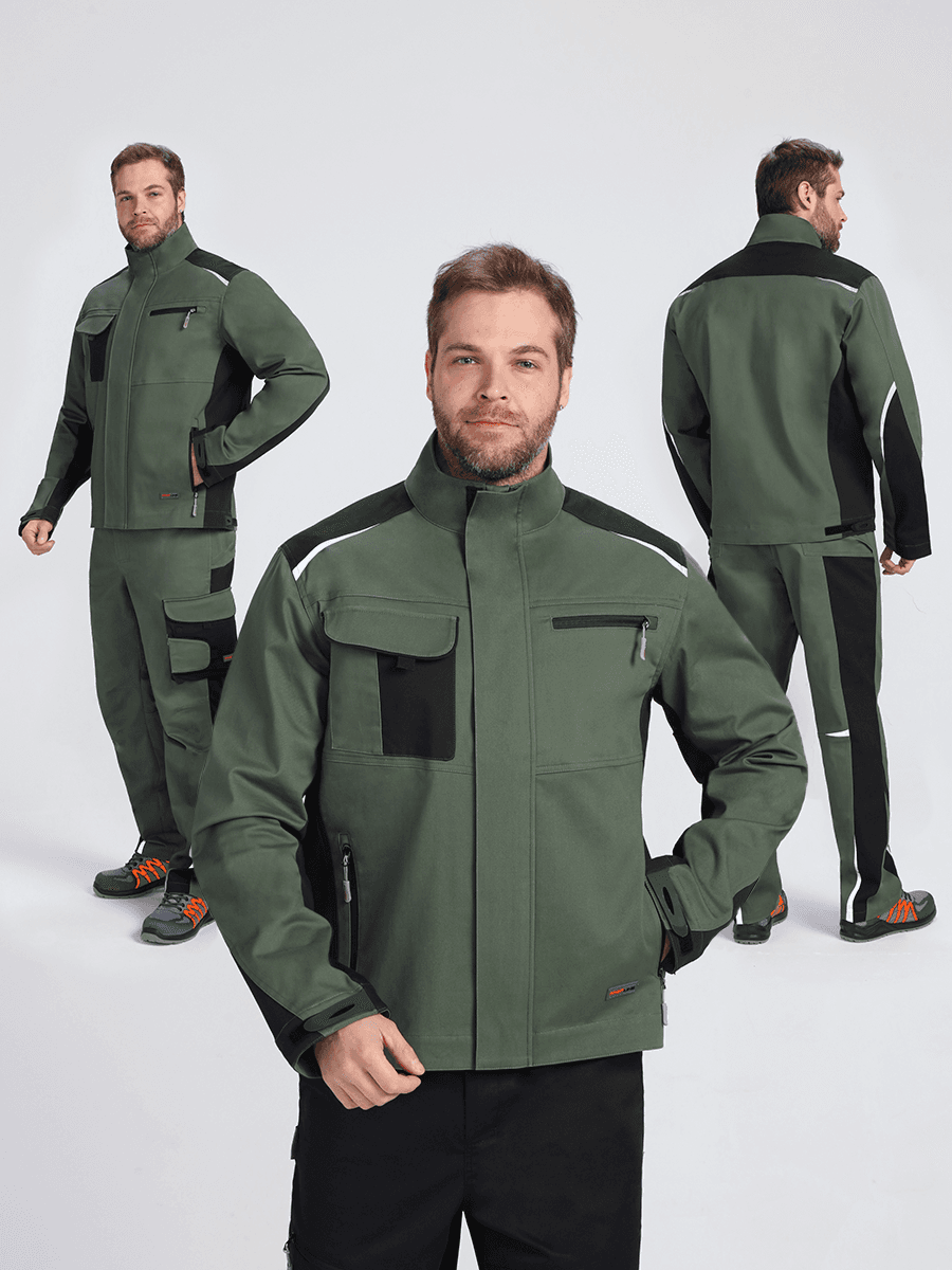 Куртка ProfLineLeader (тк.Хлопок/Спандекс,260), хаки/черный 40-42/ 170-176