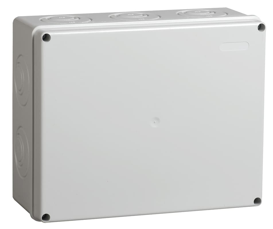 Коробка КМ41271 распаячная для открытой проводки 240х195х90мм IP44 RAL7035 кабельные вводы