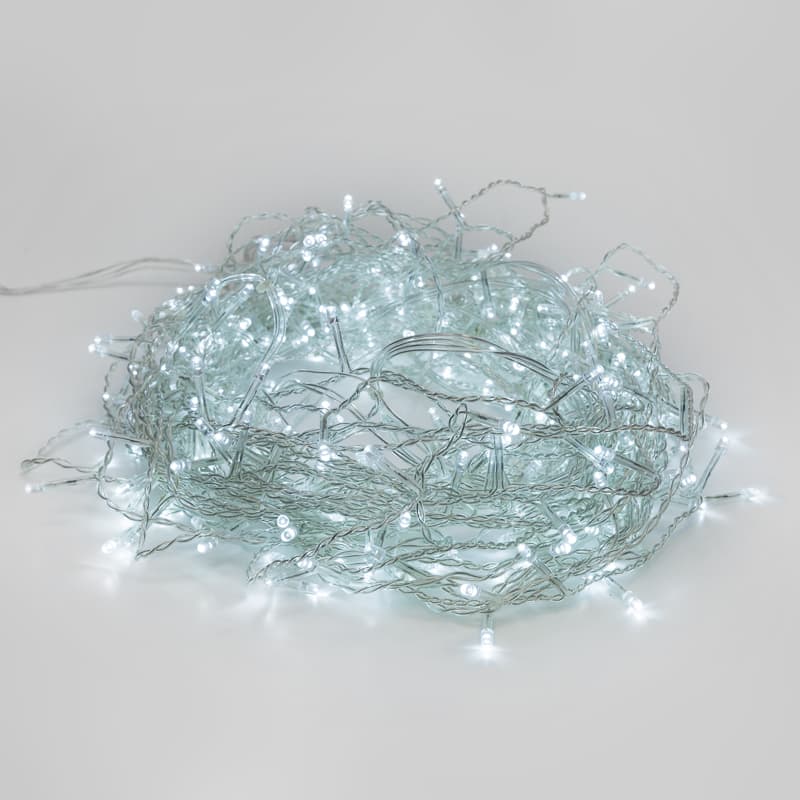 Гирлянда светодиодная Дождь 1.5х1.5 м 144 LED, прозрачный ПВХ, с контроллером, холодное белое свечение