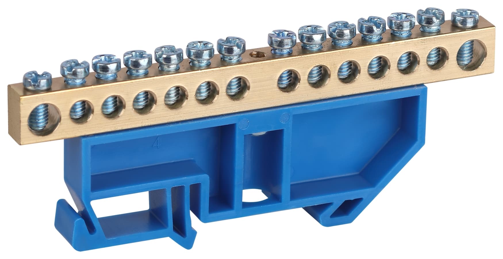 Шина NO-224-93 N ноль на DIN-изоляторе ШНИ-8х12-14-Д-синий