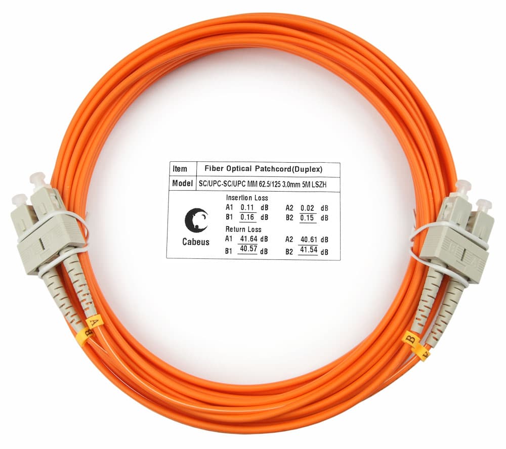 Патч-корд оптический duplex 7м SC-SC 62,5/125MM LSZH