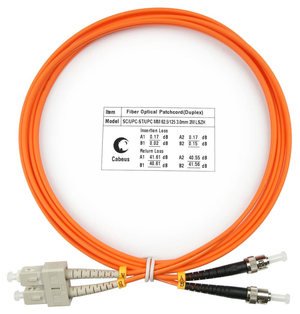 Патч-корд оптический duplex 2м SC-ST 62,5/125MM LSZH