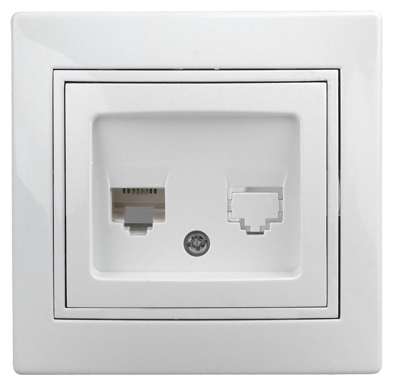 Розетка информационная RJ45, СУ, Plano, белый, 1-303-01