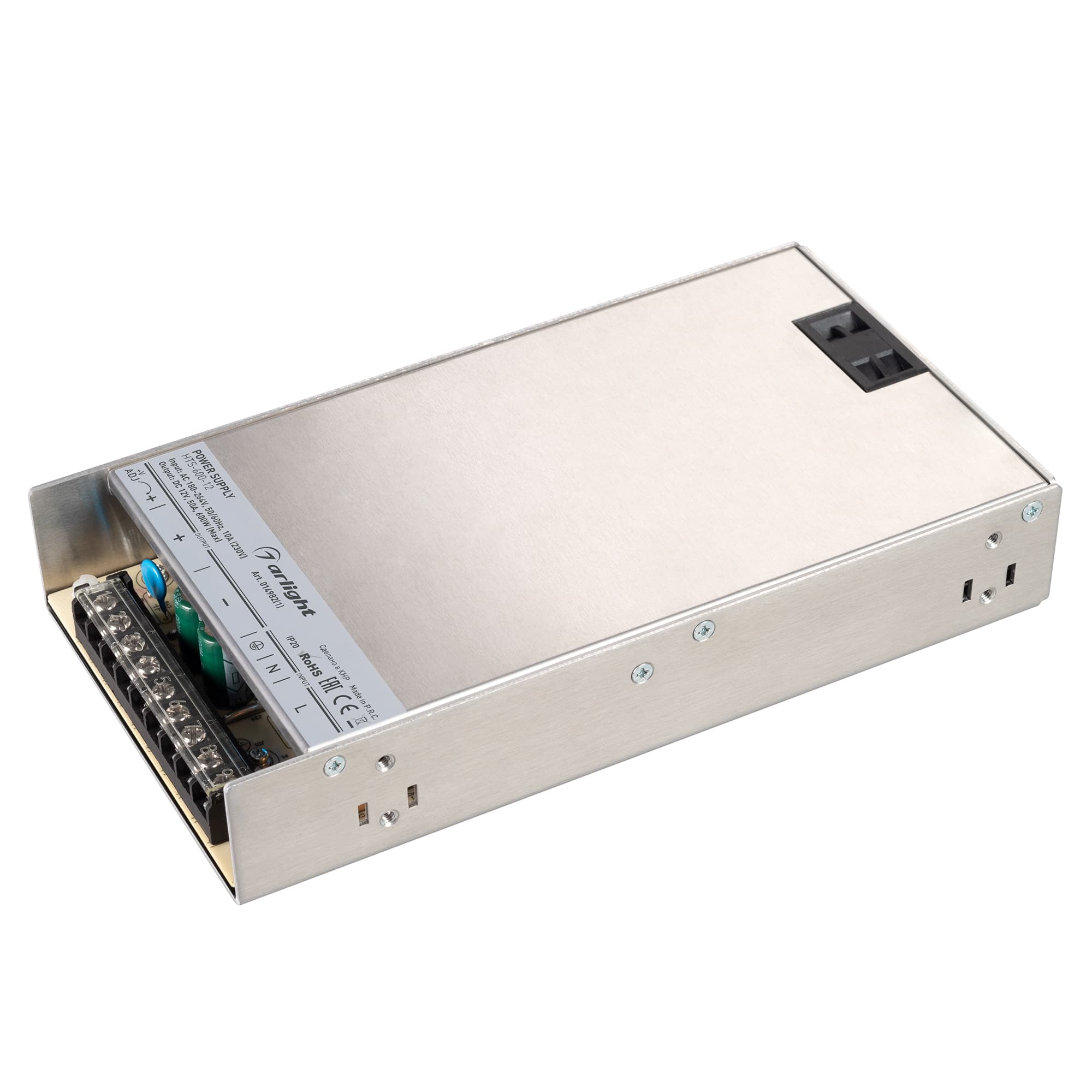 Блок питания HTS-600-12 (12V, 50A, 600W) (ARL, IP20, сетка, 3 года)