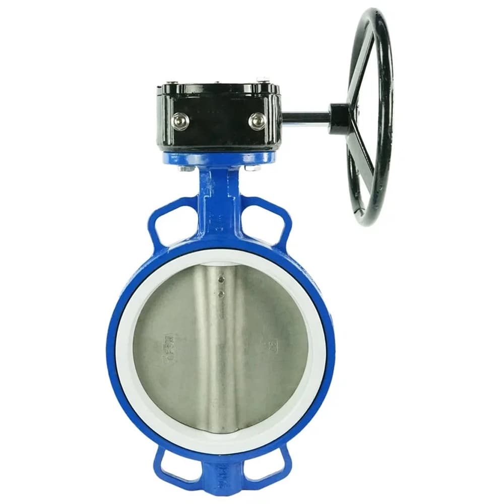 Затвор дисковый поворотный WCB-316L-PTFE Ду200 Ру16 корпус углеродистая сталь WCB, диск нержавеющая сталь 316L, уплотнение PTFE, с редуктором RDN-4