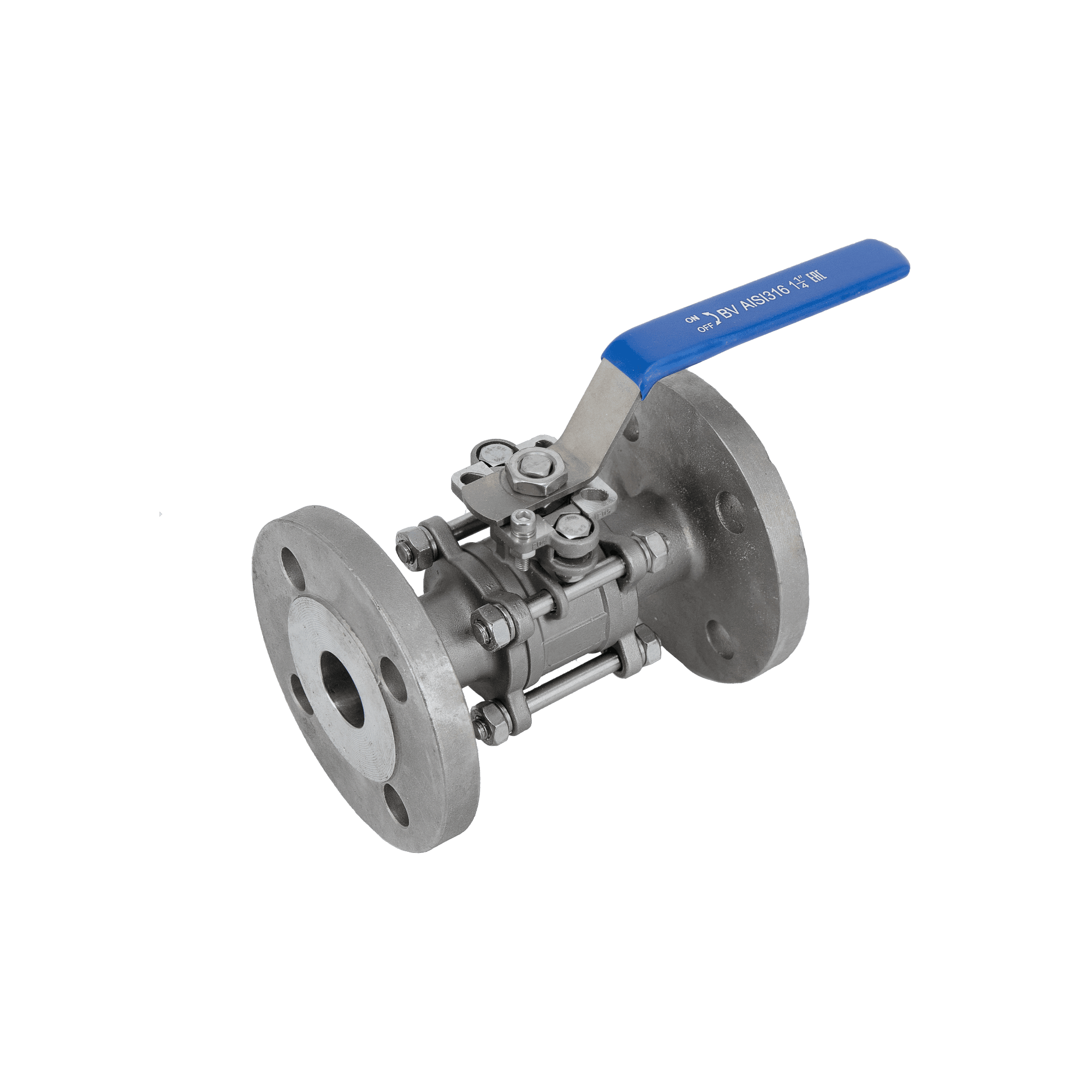 Кран шаровый фланцевый под привод нержавеющий (3PC), AISI316TI DN32 (1 1/4'), PN40