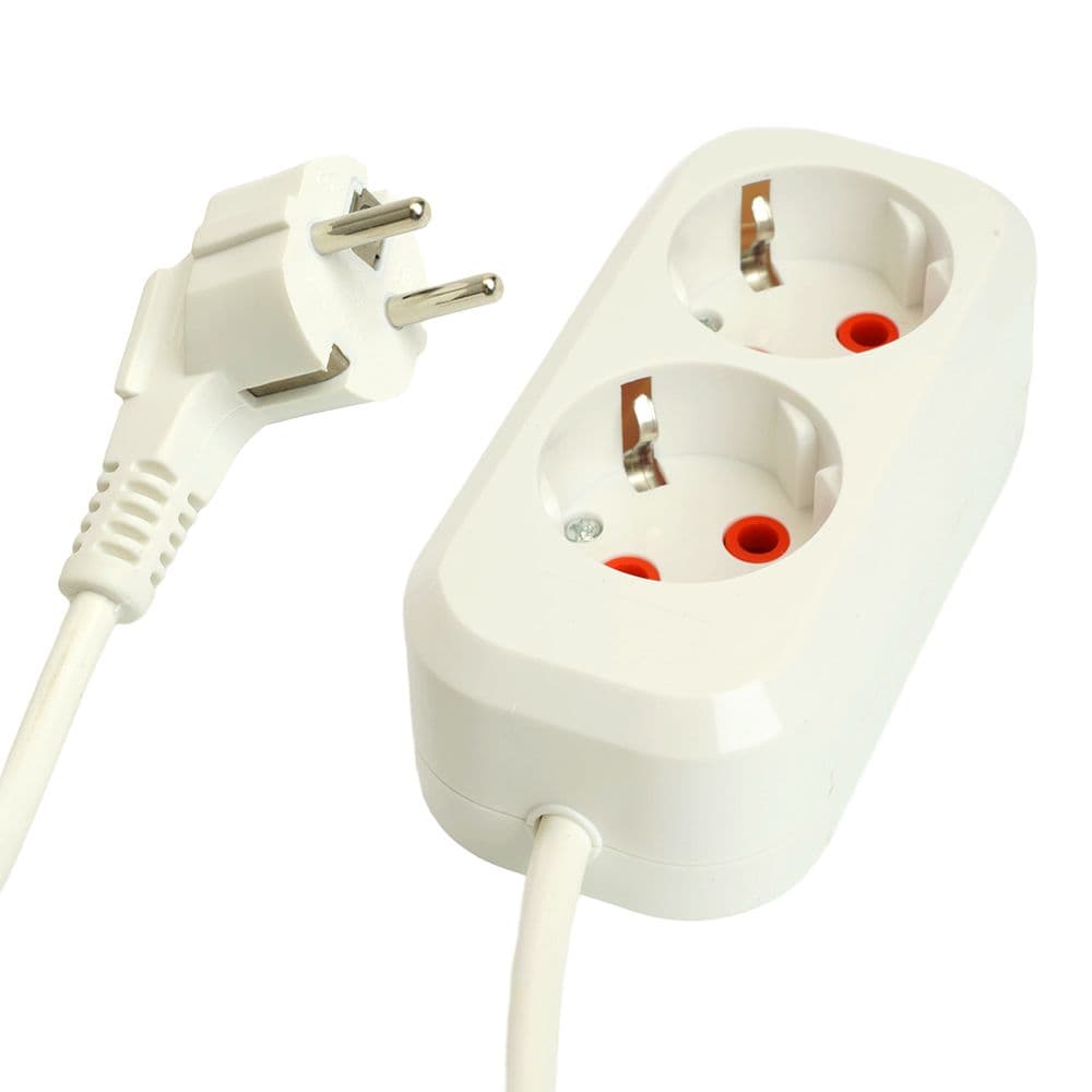 Удлинитель 2-местный с/з 3x1мм2 2м 250В 16А Home HM06-21-02 белый