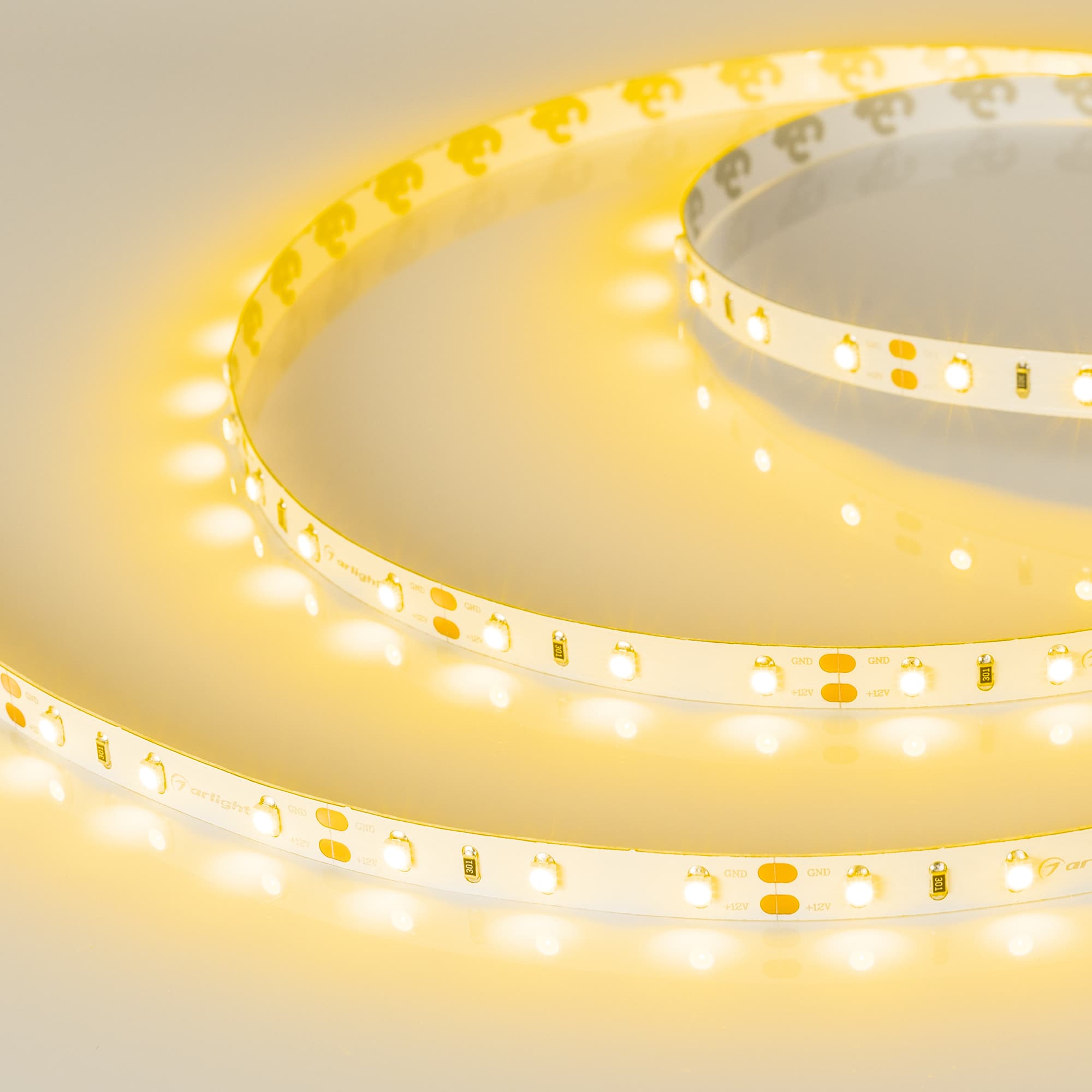 Лента светодиодная 4.8 Вт/м 12В Жёлтый IP20 60LED/м RT-A60-8-11mm SMD 2835 5 м