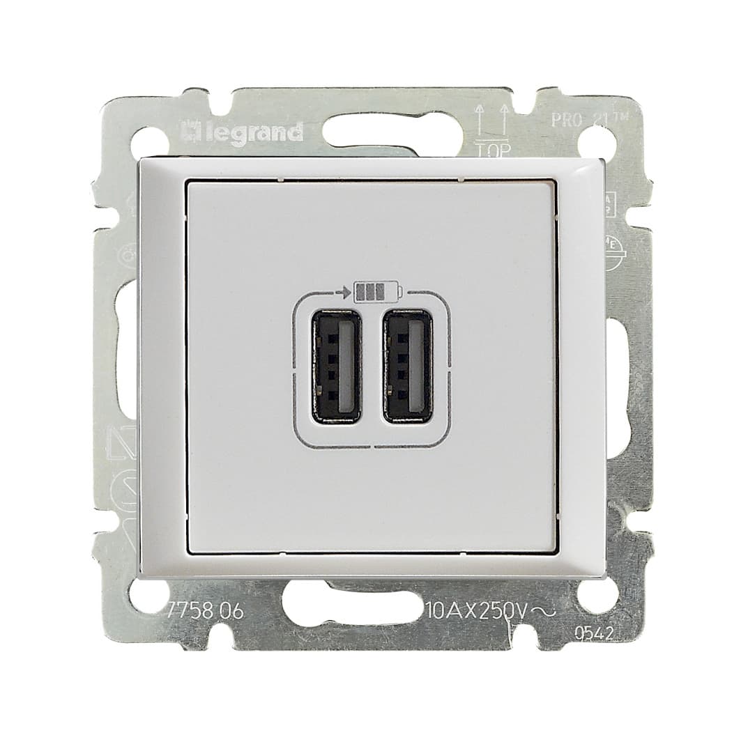 Розетка USB A+A 15Вт белый VALENA DIY