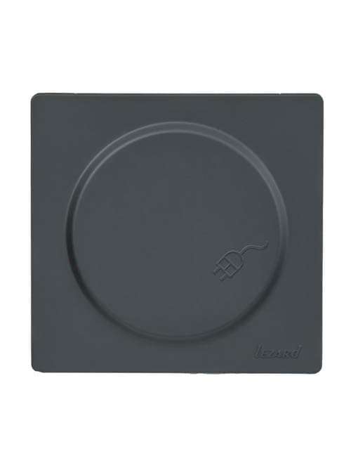 LETO Розетка с заземлением с крышкой графит Lezard 752-3400-123B