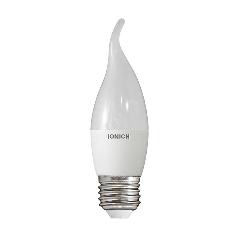Лампа светодиодная LED 6w 6500К, E27, 540 Лм, матовая свеча на ветру IONICH