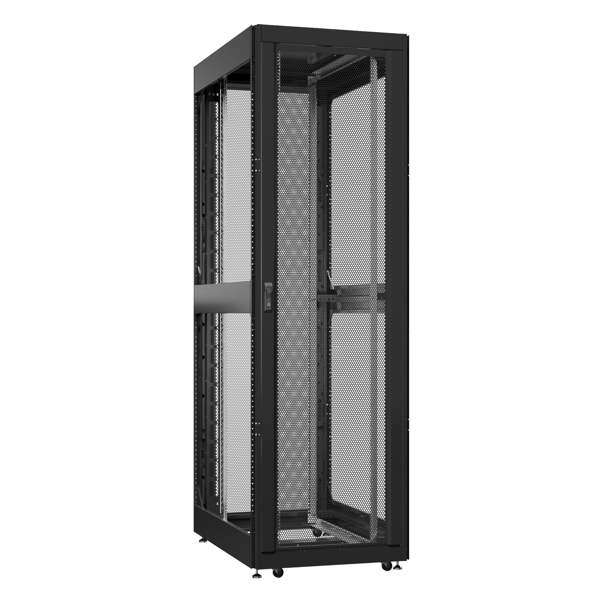 Шкаф серверный 52U 800х1000 передняя дверь: двустворчатая глухой металл IP51. задняя дверь: двустворчатая глухой металл IP51. боковые панели: без. цвет: черный RAL9005