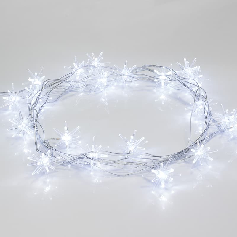 Гирлянда светодиодная Снежинки 20 LED белые 2,8 м