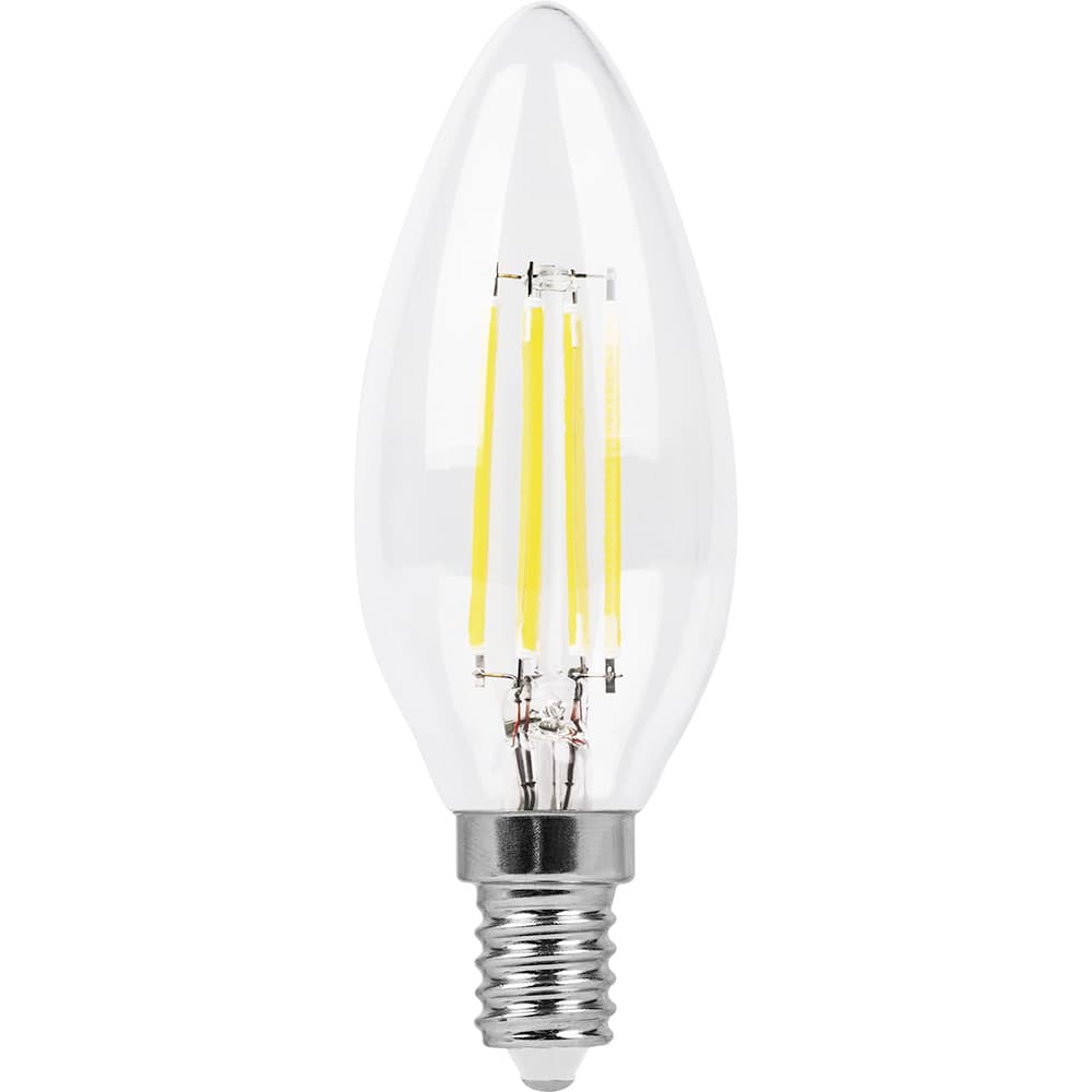 Лампа светодиодная LED 9вт Е14 теплый свеча FILAMENT
