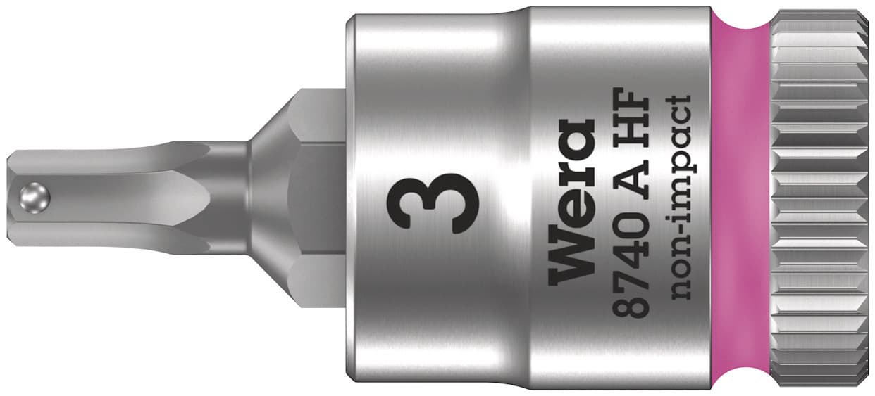 Головка торцевая 8740 A Hex-Plus HF Zyklop со вставкой под внутренний шестигранник DR 1/4 с функцией фиксации крепежа 3X28 мм