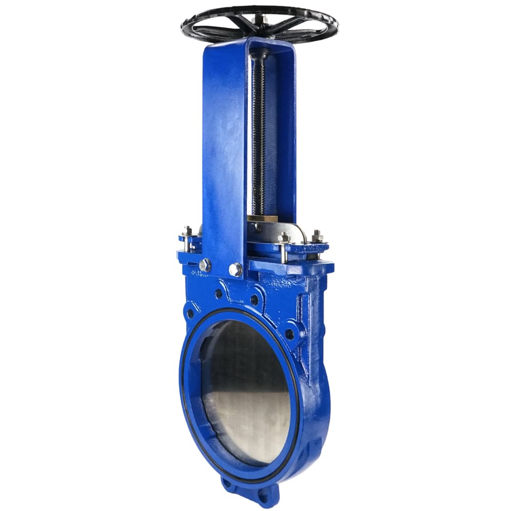Задвижка шиберная GGG40-SS304-NBR-2W Ду400 Ру6 двусторонняя, межфланцевая, шток невыдвижной, корпус чугун GGG40, шибер нержавеющая сталь 304, уплотнение NBR, управление штурвал